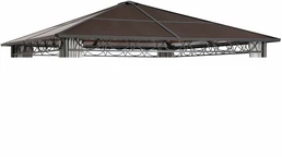 Polykarbonátová střešní krytina pavilonu Madera, 3 x 3m, šedá