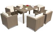 Ratanový set Colorado Premium 6 Bica cappuccino