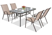 Hnědá Modena Steel Jídelní sada pro 4 Garden Point