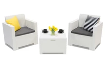 Nebraska Terrace Box 2 tech ratanový set bílý s truhlou Bica