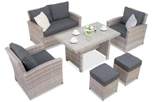 Parma Apetito 4 šedý polyratanový nábytek s taštičkami Garden Point
