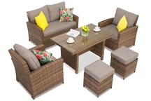 Polyratanový nábytek Parma Apetito 4 s hnědými pouzdry Garden Point