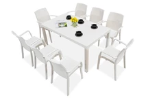 Ratanový set nábytku pro 8 osob Houston / Indiana white Bica