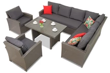 Ratanový set s rohem Parma Comida 7 antracit Garden Point