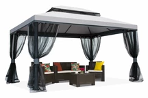 Šedý zahradní altán s moskytiérou Valencia 3x4 m Garden Point