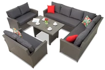 Sestava zahradního nábytku s rohem Parma Comida 9, antracitová Garden Point