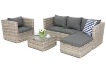 Technratanový zahradní nábytek Roma Corner 5 Garden Point šedý