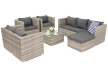 Technratanový zahradní nábytek Roma Corner 8 Garden Point šedý