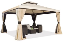 Velký zahradní pavilon Valencia 4 x 4 m Cream Garden Point