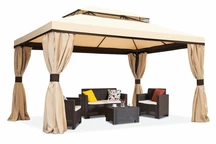 Zahradní altán krémové barvy se závěsy Valencia 3x4m Garden Point