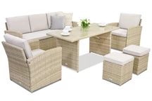 Zahradní nábytek Monaco Apetito 5 s pufy Garden Point béžový