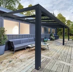 Hliníkové zastřešení terasy Stockholm Palram 3,4 x 7,4 m, šedé