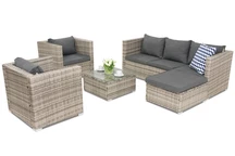 Sada zahradního nábytku z technorattanu Roma Corner 6 Garden Point šedý