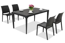 Elegantní jídelní set Oslo / Volga 4 antracit Bica