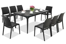 Elegantní jídelní set Oslo / Volga 8 antracit Bica
