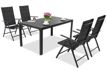 Hliníkový zahradní nábytek z polywoodu Verona pro 4 osoby Garden Point černý