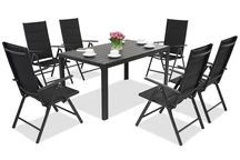 Hliníkový zahradní nábytek z polywoodu Verona pro 6 osob Garden Point černý