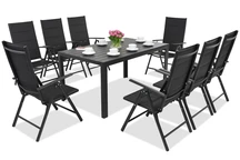 Hliníkový zahradní nábytek z polywoodu Verona pro 8 osob Garden Point černý