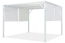 Kovová terasová pergola, 3 x 3 m, bílá, Santorini, Garden Point