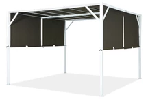 Kovová terasová pergola 3 x 3 m, bílá a hnědá Garden Point