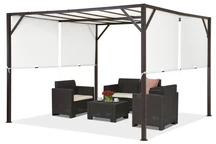 Kovová terasová pergola Santorini 3 x 3 m hnědá a bílá Garden Point