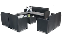 Ratanová sestava obývacího nábytku Nebraska Relax Corner 8 antracit Bica
