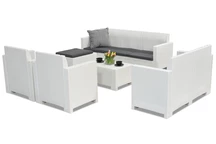 Ratanová sestava obývacího nábytku Nebraska Relax Corner 8 bílá Bica