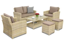 Ratanový zahradní nábytek Bristol Coffee 4 + 2 Garden Point béžové pufy