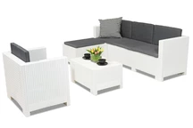 Sada zeleného ratanového obývacího nábytku Colorado Relax Corner 5 bílá Bica