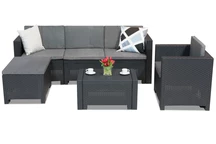Sestava obývacího nábytku Technorattan Colorado Relax Corner 5 antracit Bica