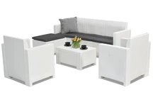 Sestava obývacího nábytku Technrattan Nebraska Relax Corner 6 bílá Bica