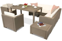 Set nábytku z technoratanu v barvě Colorado Comida 7 Bica cappuccino