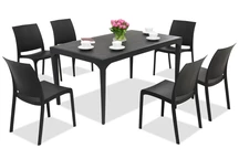 Stylový jídelní set Oslo / Volga 6 antracit Bica