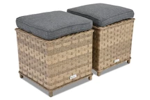 Technorattanové pufy pro sadu Toledo Garden Point - 2 kusy cappuccino