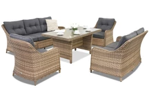 Technorattanový nábytek na zahradu Toledo Apetito 7 Garden Point cappuccino