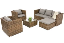 Technorattanový zahradní nábytek Roma Corner 6 Garden Point hnědý