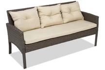 Třímístná pohovka z technorattanu Bari Garden Point hnědá