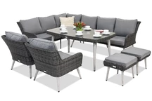 Zahradní nábytek Bilbao Comida 7 + 2 pufy Garden Point antracit