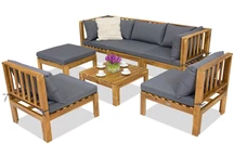 Zahradní nábytek Brunei Coffee 5 + pouf Acacia Garden Point