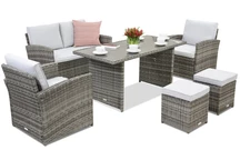 Zahradní nábytek Monaco Apetito 4 + 2 poufy Garden Point šedé