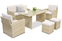 Zahradní nábytek Monaco Apetito 4 + 2 pufy Garden Point béžový