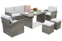 Zahradní nábytek Monaco Apetito 5 + 2 pufy Garden Point šedé