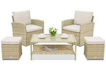 Zahradní nábytek Monaco Terrace + 2 pufy Garden Point béžový