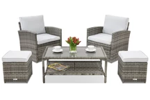 Zahradní nábytek  Monaco Terrace + 2 pufy Garden Point šedá 