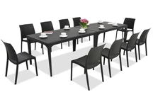Elegantní jídelní set Oslo / Volga 10 antracit Bica