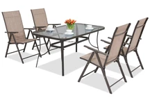 Nábytek do jídelny z oceli Modena / Rosario pro 4 osoby Garden Point hnědá