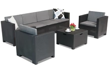 Polyratanový set s prodlouženou pohovkou Colorado Coffee Box Max 6 antracit Bica