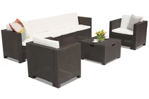 Ratanový set s prodlouženou pohovkou Colorado Coffee 6 BOX hnědá Bica