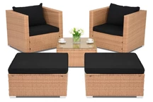 Roma Terrace technorattanový zahradní nábytek + 2 pufy Garden Point medový