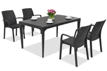 Stylový jídelní set Oslo / Indiana 4 antracit Bica